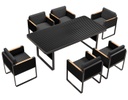 SET COMEDOR AIRPORT PARA JARDÍN DE 6 SILLAS CON REPOSABRAZOS, DISEÑADO POR NICOLAS THOMKINS - MOD. MCH.MES.0406