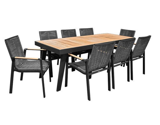 [KIT.COM.0009] SET COMEDOR EMOTI PARA JARDÍN CON 8 SILLAS NOFI 3.0