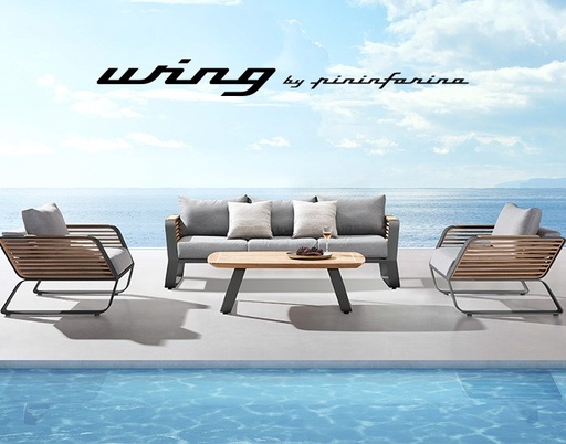 [MCH.SIL.0509] SET DE SALA WING PARA JARDÍN, DISEÑADO POR PININFARINA (4 PZS)